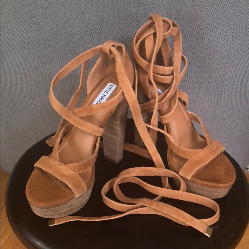 Steve Madden Laceit Leather Platform Sandals